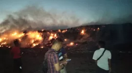 Kondiai kebakaran di TPS Dusun Gili Trawangan, Desa Gili Indah, Kecamatan Pemenang, Kabupaten Lombok Utara.  (Istimewa) 