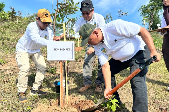 KLHK bersama DLHK NTB dan BPDAS Dodokan Moyosari, menanam bibit pohon di Persemaian Mandalika. (Photo: istimewa)