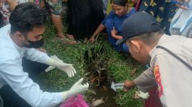 Orok-orok Bayi ditemukan tergeletak di Parit Sawah Desa Tete Batu Selatan. (foto/istimewa)