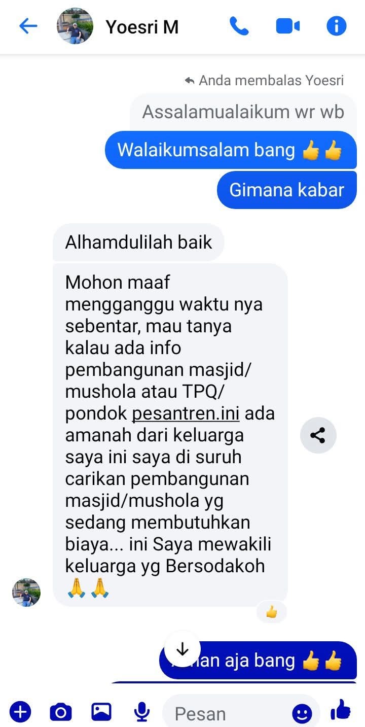 Inilah akun palsu yang dipakai oknum untuk mengirim pesan via Messenger