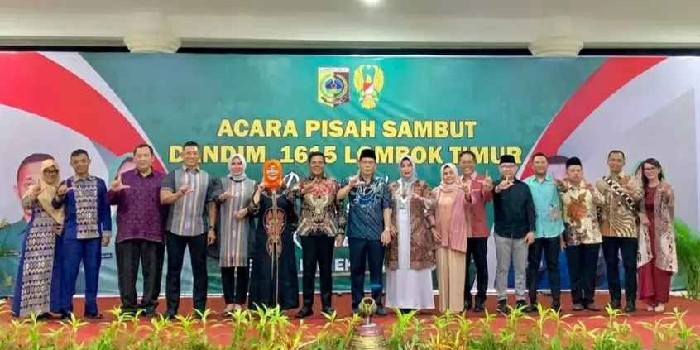 Sambut Dandim 1615 Baru, Bupati Lotim Apresiasi Pengabdian Letkol Bayu Sigit. (Foto: Lombokini.com).