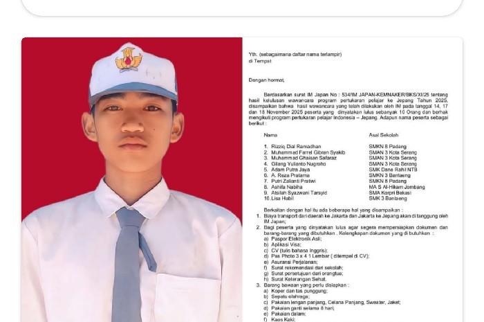 Siswa SMK Dane Rahil Adam Putra Jaya buktikan anak yatim bisa berprestasi. (Foto: Lombokini.com/Istimewa).