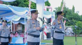 Polda NTB Gelar Apel Kehormatan dan Pedang Pora dalam Sertijab Kapolda, Rabu 31 Desember 2025, di Lapangan Bhara Daksa.