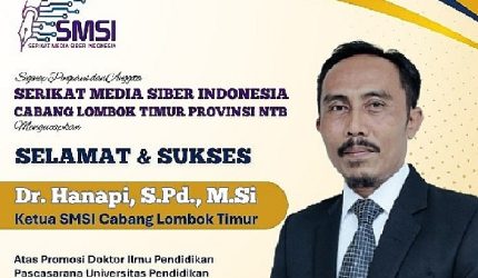 Ketua SMSI Lombok Timur, Dr. Hanapi.
