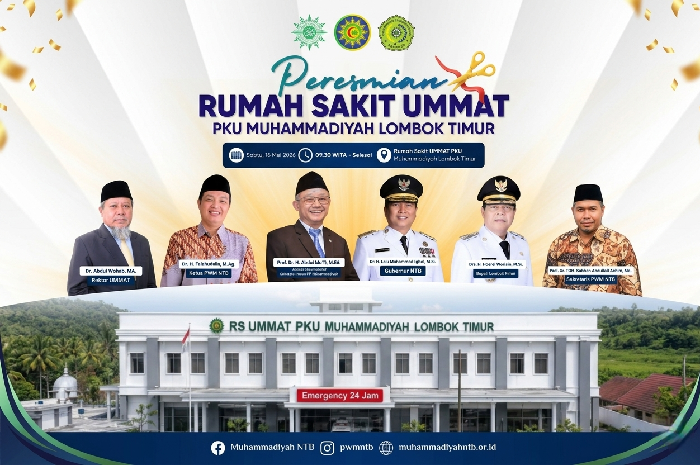 Peresmian Gedung RS UMMAT PKU Muhammadiyah Lombok Timur pada Sabtu, 16 Mei 2026, di Kecamatan Sikur, Lombok Timur. (Foto: Lombokini.com/Istimewa).