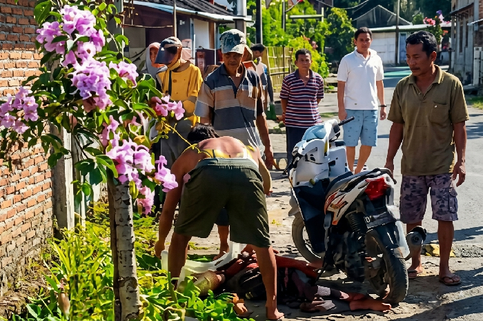 Nurudin Tewas Disayat Sabit Tetangga di Pringgasela, Lombok Timur, Jumat 19 Juni 2026. (Foto: Lombokini.com).