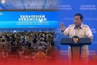 Presiden RI Prabowo Subianto membuka Saresehan Kebangsaan di JCC Senayan, Jakarta, Jumat, 26 Juni 2026. (Foto: Lombokini.com/Tamrin).