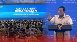 Presiden RI Prabowo Subianto membuka Saresehan Kebangsaan di JCC Senayan, Jakarta, Jumat, 26 Juni 2026. (Foto: Lombokini.com/Tamrin).