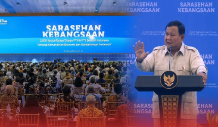 Presiden RI Prabowo Subianto membuka Saresehan Kebangsaan di JCC Senayan, Jakarta, Jumat, 26 Juni 2026.