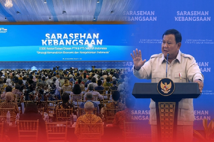 Presiden RI Prabowo Subianto membuka Saresehan Kebangsaan di JCC Senayan, Jakarta, Jumat, 26 Juni 2026. (Foto: Lombokini.com/Tamrin).