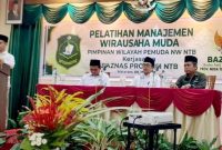 PW Pemuda NW bersama Baznas NTB menggelar Pelatihan Wirausaha di Mataram, Rabu 8 Juli 2026, untuk mendorong pemuda menciptakan lapangan kerja. (Foto: Lombokini.com).
