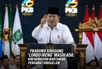 Presiden RI Prabowo Subianto menyampaikan pidato kebangsaannya dalam peringatan Harlah Partai Kebangkitan Bangsa (PKB) ke-28 di Jakarta International Convention Center (JICC), Jakarta, Kamis 23 Juli 2026. (Foto: Lombokini.com/Tamrin).