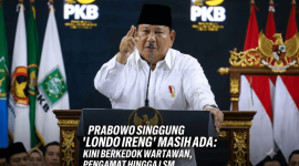 Presiden RI Prabowo Subianto menyampaikan pidato kebangsaannya dalam peringatan Harlah Partai Kebangkitan Bangsa (PKB) ke-28 di Jakarta International Convention Center (JICC), Jakarta, Kamis 23 Juli 2026. (Foto: Lombokini.com/Tamrin).