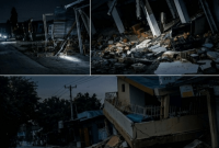 Ratusan rumah warga ambruk akibat gempa dahsyat yang mengguncang NTT, Sabtu 15 Agustus 2026. Pemilik rumah kini mengungsi ke tenda darurat sambil menunggu bantuan logistik dari pemerintah. (Foto: Lombokini.com).