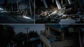 Ratusan rumah warga ambruk akibat gempa dahsyat yang mengguncang NTT, Sabtu 15 Agustus 2026. Pemilik rumah kini mengungsi ke tenda darurat sambil menunggu bantuan logistik dari pemerintah. (Foto: Lombokini.com).