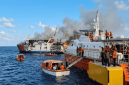 Tim SAR Evakuasi Seluruh Penumpang dari KMP Putri Yasmin Terbakar di Selat Lombok, Rabu 12 Agustus 2026. (Foto: Lombokini.com/Tim SAR Gabungan).