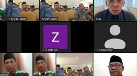 Ketua Umum PB NWDI Dr. Muhammad Zainul Majdi (TGB) membuka Musyawarah Wilayah (Muswil) II NWDI Sulawesi Barat di Mamuju Tengah secara daring melalui Zoom, Ahad (27/9/2026). (Foto: Lombokini.com/Istimewa)